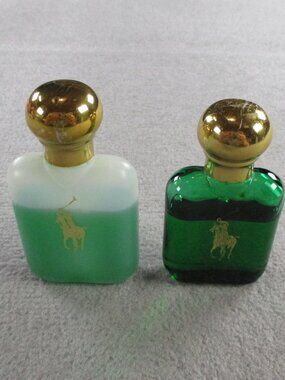 VINTAGE Polo Ralph Lauren Cologne Bottles 2.5 fl Oz and 1.5 fl Oz 75% Warner USA